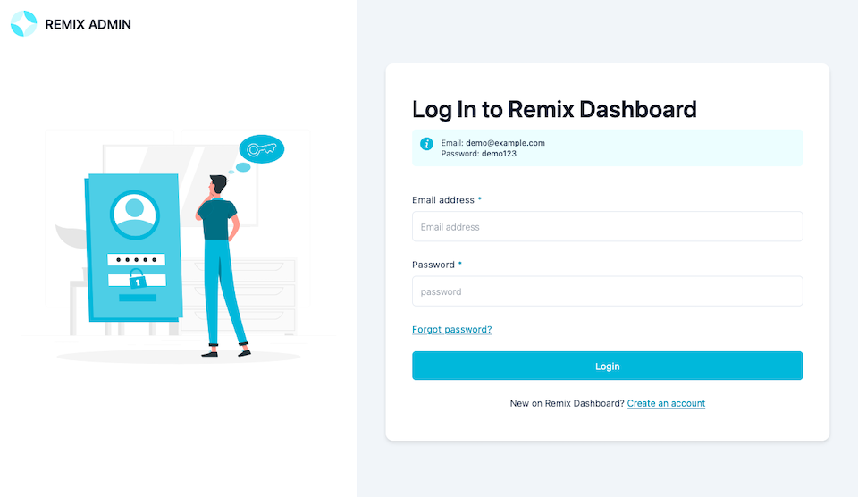 Template login form